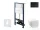 Kielle Genesis New falra szerelhető WC szett, Kielle GAIA rimless WC softclose ülőkével, Gemini New II matt fekete nyomólappal, fehér 30528SS87