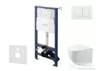 Kielle Genesis New falra szerelhető WC szett, Kielle GAIA rimless WC softclose ülőkével, Gemini New III fényes fehér nyomólappal, fehér 30528SS88