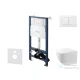 Kielle Genesis New falra szerelhető WC szett, Kielle GAIA rimless WC softclose ülőkével, Gemini New III fényes fehér nyomólappal, fehér 30528SS88
