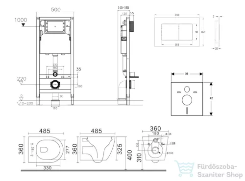 Kielle Genesis New falra szerelhető WC szett, Kielle GAIA rimless WC softclose ülőkével, Gemini New III fényes fehér nyomólappal, fehér 30528SS88