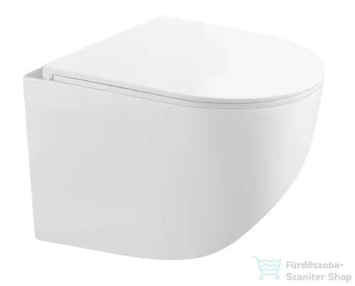 Kielle Genesis New falra szerelhető WC szett, Kielle GAIA rimless WC softclose ülőkével, Gemini New III fényes fehér nyomólappal, fehér 30528SS88