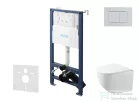 Kielle Genesis New falra szerelhető WC szett, Kielle GAIA rimless WC softclose ülőkével, Gemini New III fényes króm nyomólappal, fehér 30528SS89