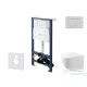 Kielle Genesis New falra szerelhető WC szett, Kielle GAIA rimless WC softclose ülőkével, Gemini New III fényes króm nyomólappal, fehér 30528SS89