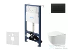 Kielle Genesis New falra szerelhető WC szett, Kielle GAIA rimless WC softclose ülőkével, Gemini New III matt fekete nyomólappal, fehér 30528SS90