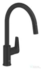 Grohe QuickFix START Edge kihúzható fejes, 1 funkciós mosogató csaptelep, matt fekete 305502430