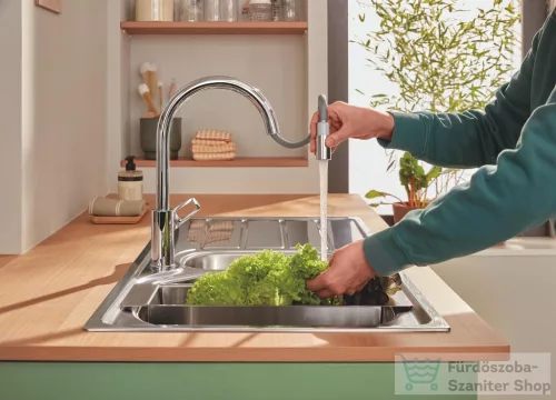Grohe QuickFix START LOOP kihúzható fejes, 1 funkciós mosogató csaptelep, króm 30556000