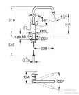 Grohe EUROSMART mosogató csaptelep,Supersteel 30567DC0