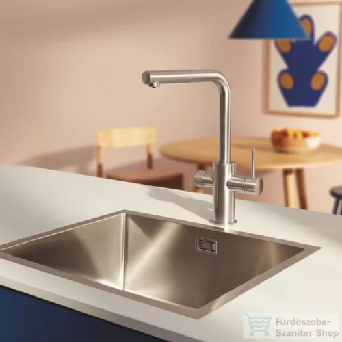 Grohe BLUE Pure Minta Filter kihúzható fejes mosogató csaptelep,Supersteel 30601DC0
