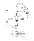 Grohe ATRIO álló mosogató csaptelep,Supersteel 30609DC0