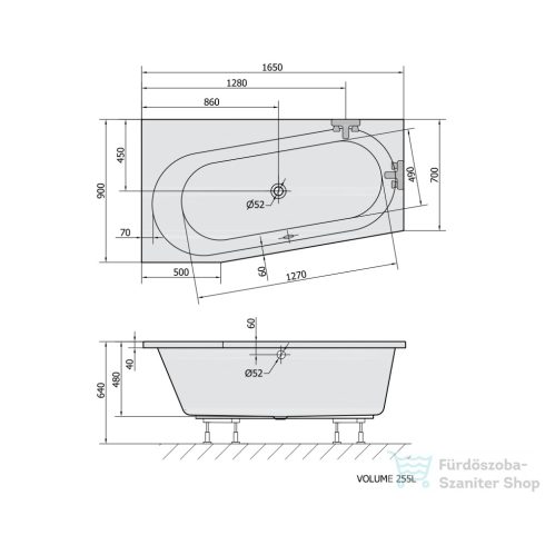 Sapho POLYSAN ASTRA WL  kád 165x75x48 cm 30611