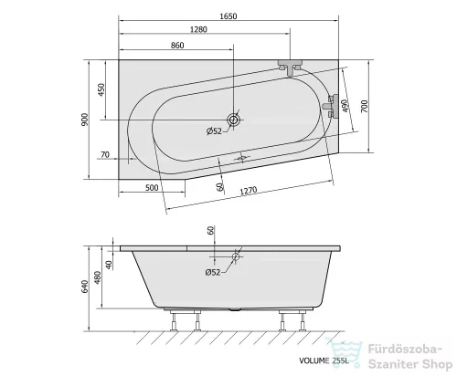 Sapho POLYSAN ASTRA WL  kád 165x75x48 cm 30611