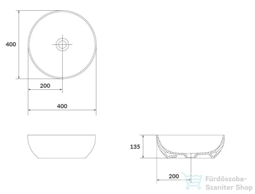Kielle IDOLIO 40 cm-es pultra ültethető mosdó, fehér 30624400