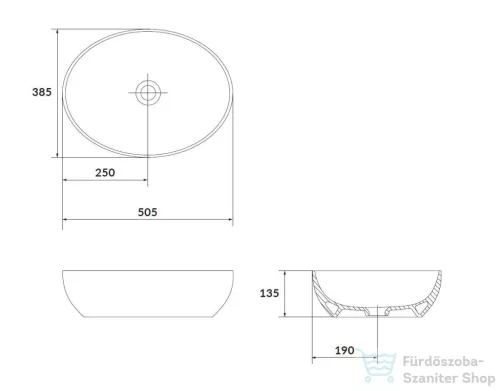 Kielle IDOLIO 50x38 cm-es pultra ültethető mosdó, fehér 30624500