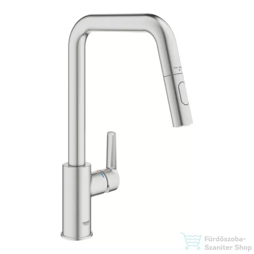Grohe QuickFix START kihúzható fejes,2 funkciós mosogató csaptelep,Supersteel 30631DC0