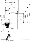Hansgrohe METRIS 110 egykaros mosdó csaptelep, automata leeresztővel, króm 31080000