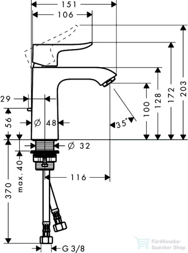Hansgrohe METRIS 110 egykaros mosdó csaptelep, automata leeresztővel, króm 31080000