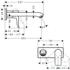 Hansgrohe METRIS egykaros, falsík alatti mosdócsaptelep DN15, 225 mm-es kifolyóval 31086000