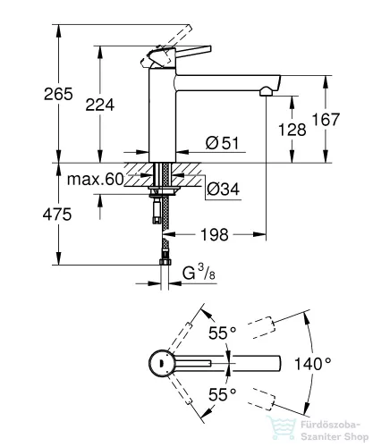 Grohe CONCETTO EGYKAROS MOSOGATÓCSAP 1/2? matt szuperacél 31128DC1