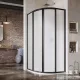 Ravak SUPERNOVA SKCP4-80 80x80x195 cm-es negyedköríves tolóajtós zuhanykabin,Fekete+Pearl 3114O30211