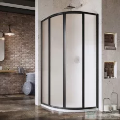  Ravak SUPERNOVA SKCP4-80 80x80x195 cm-es negyedköríves tolóajtós zuhanykabin,Fekete+Grape 3114O302ZG