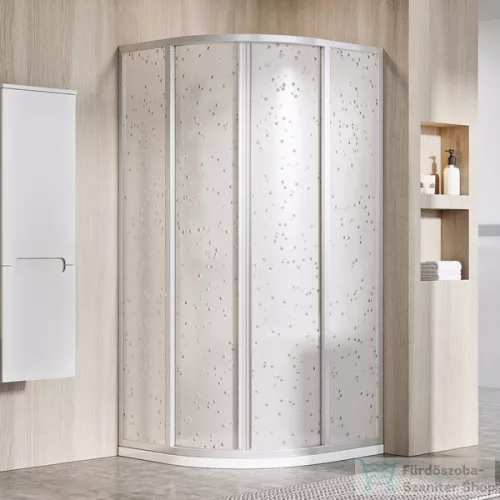 Ravak SUPERNOVA SKCP4-80 80x80x195 cm-es negyedköríves tolóajtós zuhanykabin,Szatén+Pearl 3114OU0211