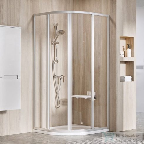 Ravak SUPERNOVA SKCP4-80 80x80x195 cm-es negyedköríves tolóajtós zuhanykabin,Szatén+Transparent 3114OU02Z1