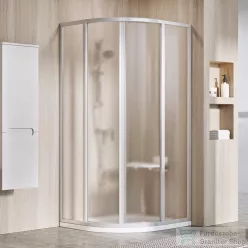   Ravak SUPERNOVA SKCP4-80 80x80x195 cm-es negyedköríves tolóajtós zuhanykabin,Szatén+Grape 3114OU02ZG