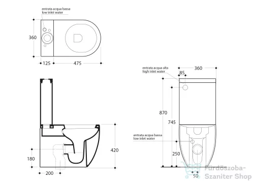 Sapho Kerasan Flo Wc kombi 36x43x60cm 311701