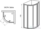 Ravak SUPERNOVA SKCP4-90 Sabina 90x90x170 cm-es negyedköríves tolóajtós zuhanykabin,Fehér+Pearl 31177V10011