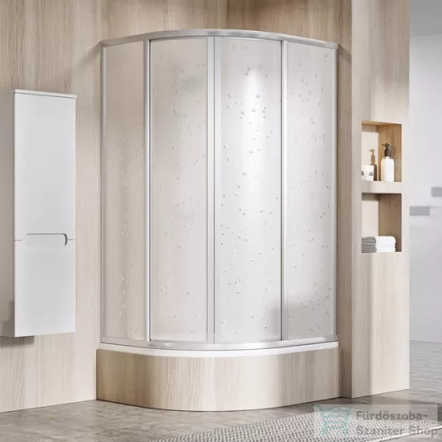 Ravak SUPERNOVA SKCP4-90 Sabina 90x90x170 cm-es negyedköríves tolóajtós zuhanykabin,Szatén+Pearl 31177VU0011