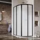 Ravak SUPERNOVA SKCP4-90 90x90x195 cm-es negyedköríves tolóajtós zuhanykabin,Fekete+Pearl 3117O30211
