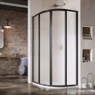Ravak SUPERNOVA SKCP4-90 90x90x195 cm-es negyedköríves tolóajtós zuhanykabin,Fekete+Grape 3117O302ZG