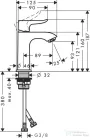 Hansgrohe METRIS egykaros mosdó csaptelep 100 DN15, kézmosókhoz, leeresztő nélkül, króm 31186000