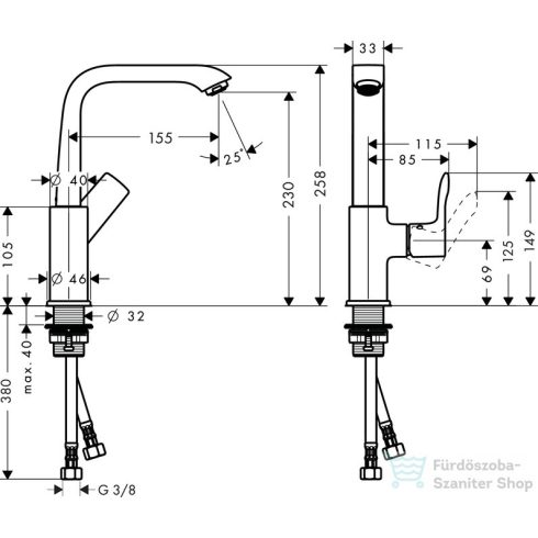 Hansgrohe METRIS mosdócsaptelep elforgatható kifolyóval, push-open lefolyóval króm 31187000