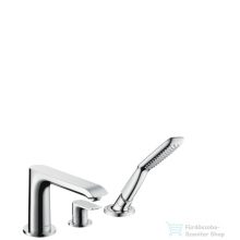   Hansgrohe METRIS 3-lyukú, peremre szerelhető, egykaros kádcsaptelep, króm DN15 31190000