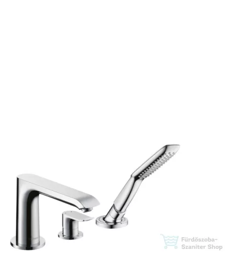 Hansgrohe METRIS 3-lyukú, peremre szerelhető, egykaros kádcsaptelep, króm DN15 31190000