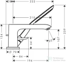 Hansgrohe METRIS 3-lyukú, peremre szerelhető, egykaros kádcsaptelep, króm DN15 31190000