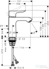 Hansgrohe METRIS mosdó csaptelep 110 LowFlow, automata leeresztővel, króm 31203000