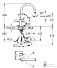 Grohe CONCETTO kihúzható fejes mosogató csaptelep nyitott rendszerű vízmelegítőhöz,Króm 31212003