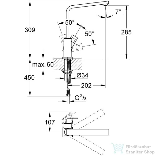 Grohe Eurocube mosogató csaptelep 31255000