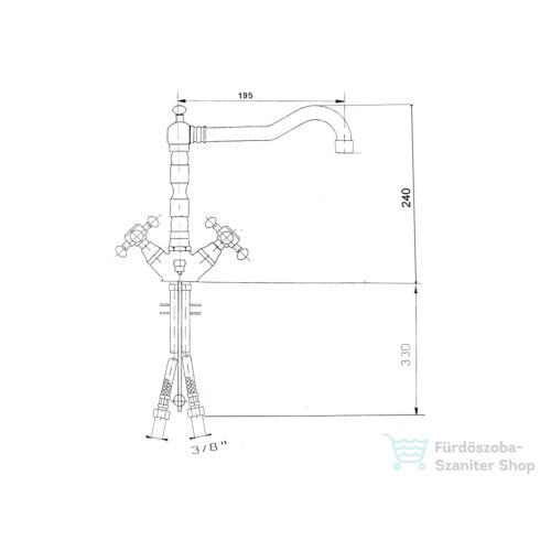 Sapho REITANO ANTEA Mosogató-csaptelep, mag. 24,5 cm, rózsa arany 3127