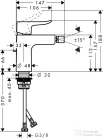 Hansgrohe Metris egykaros bidécsaptelep DN15 31280000