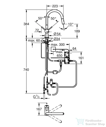 Grohe MINTA TOUCH ELEKTROMOS EGYKAROS MOSOGATÓ CSAPTELEP, 1/2? matt szuperacél 31358DC2