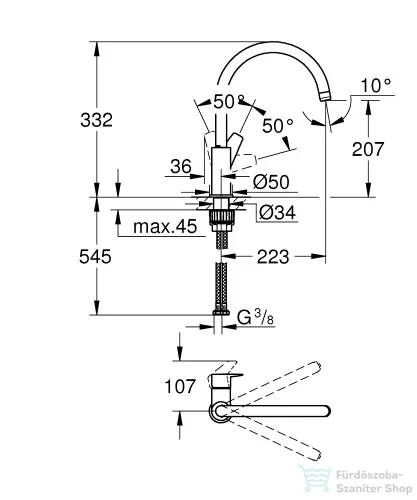 Grohe BAUEDGE EGYKAROS MOSOGATÓCSAP 1/2?  króm 31367001