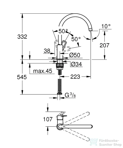 Grohe BAULOOP EGYKAROS MOSOGATÓCSAP 1/2?  króm 31368001