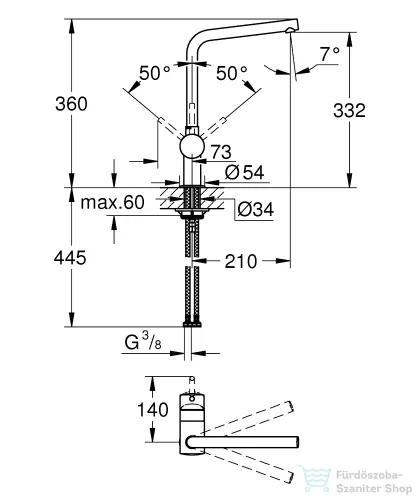 Grohe MINTA EGYKAROS MOSOGATÓCSAP 1/2? warm sunset 31375DA0