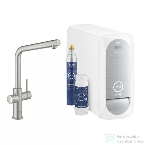 Grohe BLUE HOME csaptelep kezdőkészlet vízszűrő funkcióval,Supersteel 31454DC1