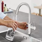 Grohe BLUE HOME C kifolyós csaptelep kezdőkészlet vízszűrő funkcióval,Króm 31455001
