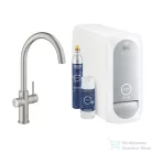 Grohe BLUE HOME C kifolyós csaptelep kezdőkészlet vízszűrő funkcióval,Supersteel 31455DC1