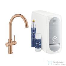   Grohe BLUE HOME C kifolyós csaptelep kezdőkészlet vízszűrő funkcióval,Brushed Warm Sunset 31455DL1